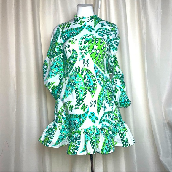 STAUD Dresses & Skirts - STAUD Carolina Butterfly Puffy Sleeve Minidress